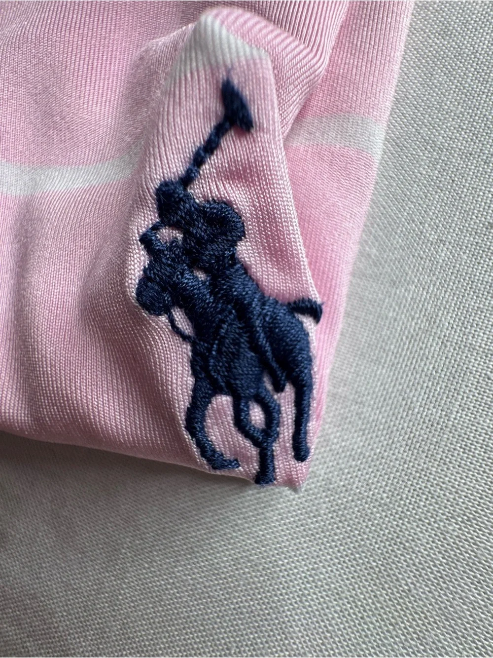 Polo by Ralph Lauren Pink & White Striped Polo Shirt